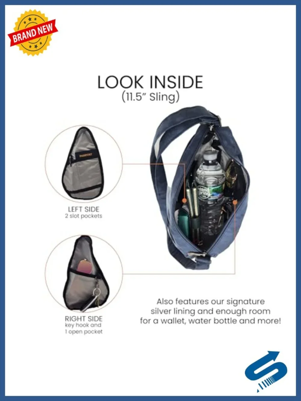Recycled Nylon Ergonomic Crossbody Sling for Travel & Walking Comfort